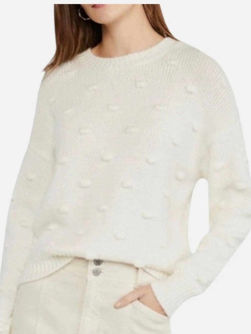 Ann Taylor Cream Popcorn Knit Sweater | Size XL